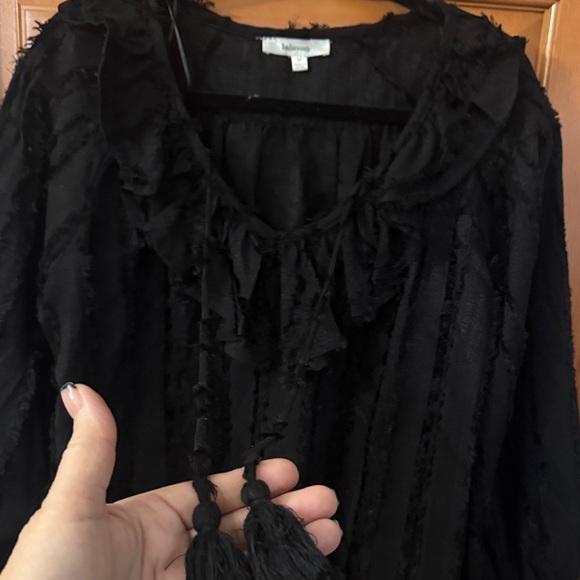Black Ruffled Blouse - Picture 2 of 4